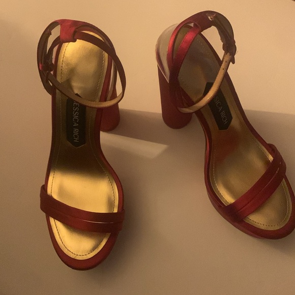 Jessica Rich Platform Sandal in Burgundy Size 7.5 - Picture 7 of 10